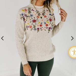 Modboutique reese embroidered sweater - sold out